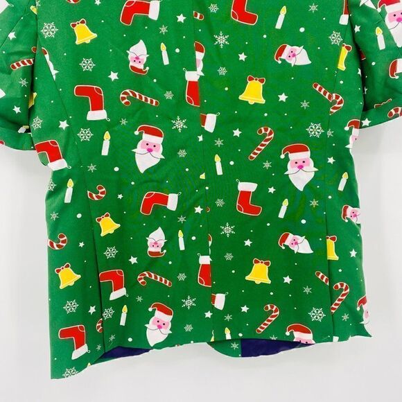 OppoSuits Size 44 Green Santa Boss Summer Suit Festive Holiday 3-Piece Outfit - Picture 12 of 16